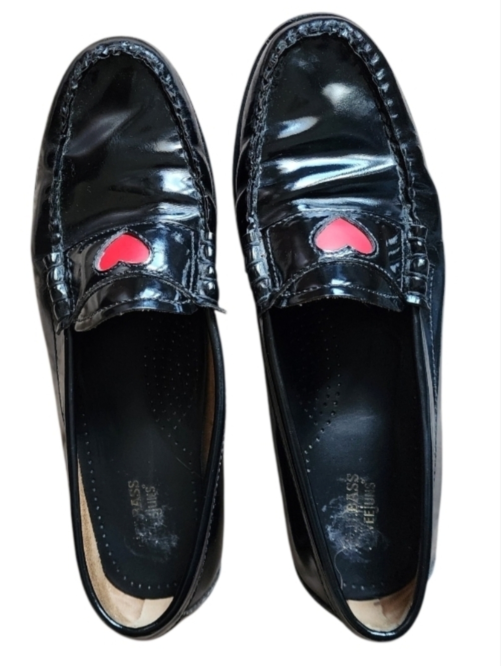 Women's Black Leather Penny Loafers